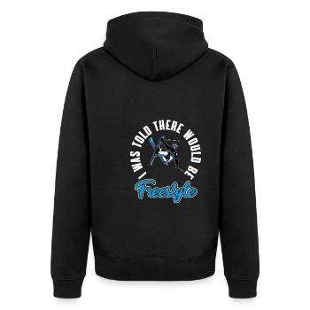 Funny freestyle ski design - Unisex Premium Organic Zip Hoodie - black - Back - Nico (187cm)