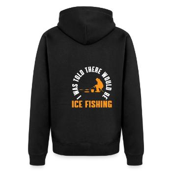 Funny Ice Fisherman Gift - Unisex Premium Organic Zip Hoodie - black - Back - Nico (187cm)