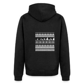 Hässliches Weihnachtsschlitten Design - Unisex Premium Bio Zip Hoodie - Schwarz - Hinten - Nico (187cm)