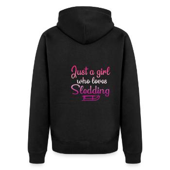 Design de fille de luge - Veste à capuche bio Premium Unisexe - noir - Dos - Nico (187cm)