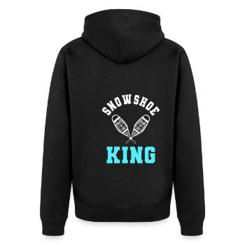 Snowshoe King Snowshoeing - Unisex Premium Organic Zip Hoodie - black - Back - Nico (187cm)