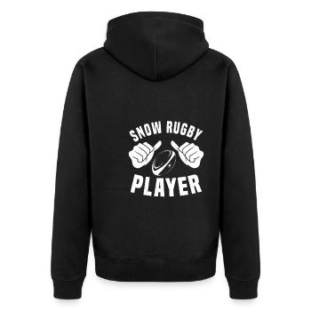 Joueurs de rugby sur neige - Veste à capuche bio Premium Unisexe - noir - Dos - Nico (187cm)