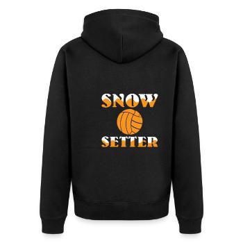 Snow Setter Snow Volleyball - Unisex Premium Bio Zip Hoodie - Schwarz - Hinten - Nico (187cm)