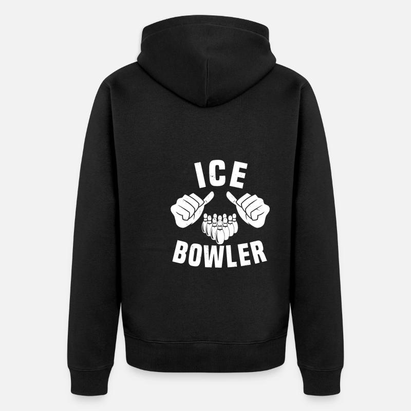 Joueur de quilles sur glace - Veste à capuche bio Premium Unisexe - noir