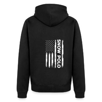 USA Snow Polo Outfit Horse Polo America - Veste à capuche bio Premium Unisexe - noir - Dos - Nico (187cm)