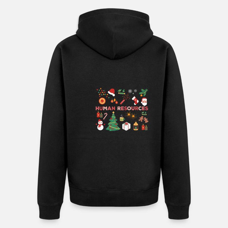 Human Resources Weihnachtskostüm - Unisex Premium Bio Zip Hoodie - Schwarz