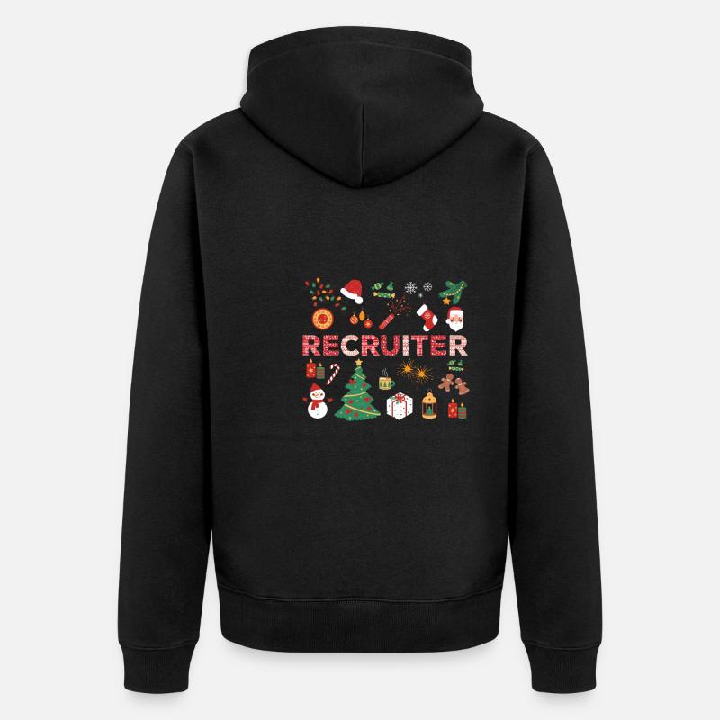 HR Recruiter Weihnachtskostüm - Unisex Premium Bio Zip Hoodie - Schwarz