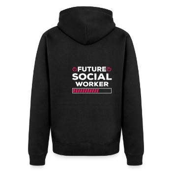 Don du futur travailleur social - Veste à capuche bio Premium Unisexe - noir - Dos - Nico (187cm)