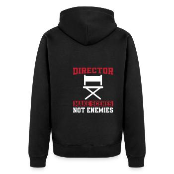 Lustiger Filmregisseur Spruch - Unisex Premium Bio Zip Hoodie - Schwarz - Hinten - Nico (187cm)