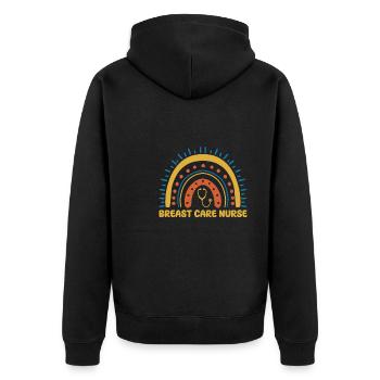 Soin du sein Boho Arc-en-ciel - Veste à capuche bio Premium Unisexe - noir - Dos - Nico (187cm)