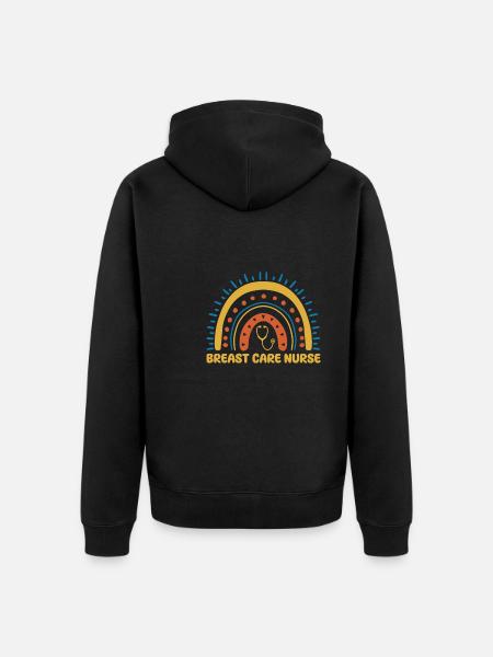 Breast Caregiver Boho Rainbow - Unisex Premium Organic Zip Hoodie - black