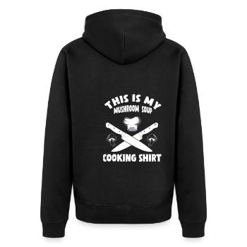 Soupe aux champignons - Veste à capuche bio Premium Unisexe - noir - Dos - Nico (187cm)