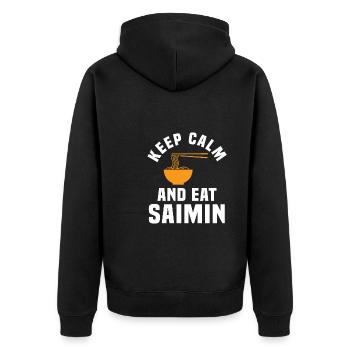 Restez calme et mangez du Saimin - Veste à capuche bio Premium Unisexe - noir - Dos - Nico (187cm)