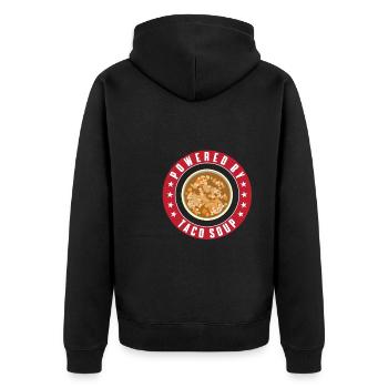 Powered By Taco Soup - Unisex Premium Organic Zip Hoodie - black - Back - Nico (187cm)