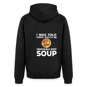 Soupe de légumes au bœuf - Veste à capuche bio Premium Unisexe - noir - Dos - Nico (187cm)