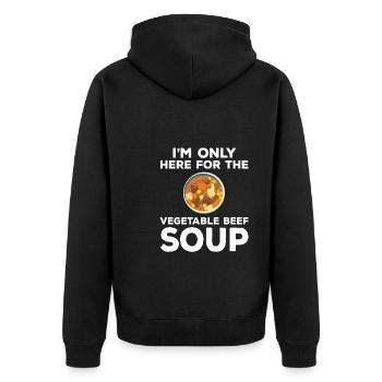 Recette du costume de soupe de bœuf aux légumes et aux légumes - Veste à capuche bio Premium Unisexe - noir - Dos - Nico (187cm)