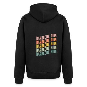 Barbecue Ribs Font - Unisex Premium Organic Zip Hoodie - black - Back - Nico (187cm)