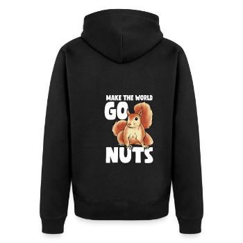 Squirrel - Unisex Premium Organic Zip Hoodie - black - Back - Nico (187cm)