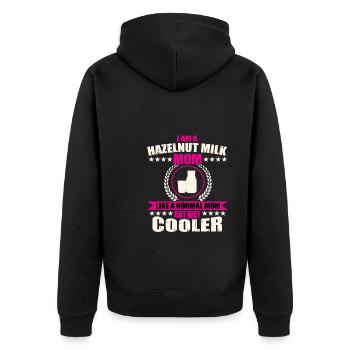 Hazelnut Milk Mom - Unisex Premium Organic Zip Hoodie - black - Back - Nico (187cm)
