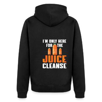Lustiges Saftkur Detox Shirt - Unisex Premium Bio Zip Hoodie - Schwarz - Hinten - Nico (187cm)