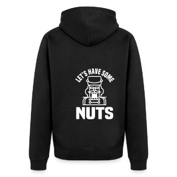 Let's have some nuts - Unisex Premium Organic Zip Hoodie - black - Back - Nico (187cm)