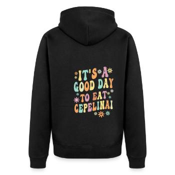 Proverbe de Cepelinai - Veste à capuche bio Premium Unisexe - noir - Dos - Nico (187cm)