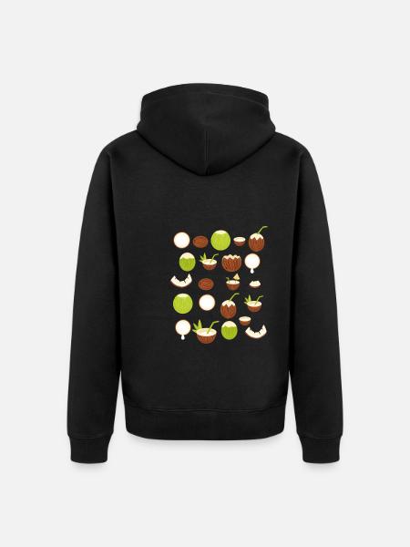 Retro Coconut Design - Unisex Premium Organic Zip Hoodie - black