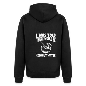 Coconut Water Gift Idea - Unisex Premium Organic Zip Hoodie - black - Back - Nico (187cm)