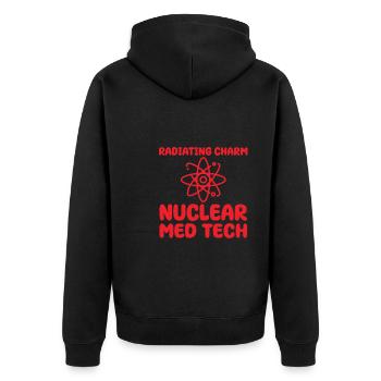 Technologue en médecine nucléaire Humour - Veste à capuche bio Premium Unisexe - noir - Dos - Nico (187cm)