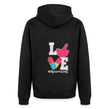 Conception de la Saint-Valentin pour apothicaire - Veste à capuche bio Premium Unisexe - noir - Dos - Nico (187cm)