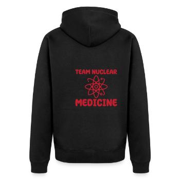 Team Nuclear Medicine Technologist - Unisex Premium Organic Zip Hoodie - black - Back - Nico (187cm)