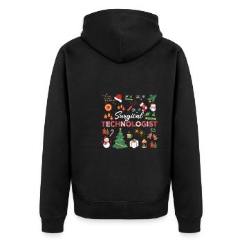 Chirurgisch-technischer Assistent Weihnachten - Unisex Premium Bio Zip Hoodie - Schwarz - Hinten - Nico (187cm)