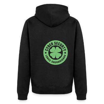 Cybersécurité : la Saint-Patrick - Veste à capuche bio Premium Unisexe - noir - Dos - Nico (187cm)