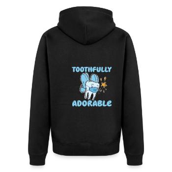 ressClothing for Pediatric Dentists - Unisex Premium Organic Zip Hoodie - black - Back - Nico (187cm)