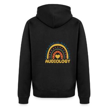Cadeau d’audiologie - Veste à capuche bio Premium Unisexe - noir - Dos - Nico (187cm)