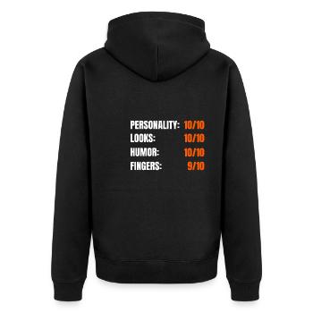 Chemise amputée de doigt drôle - Veste à capuche bio Premium Unisexe - noir - Dos - Nico (187cm)