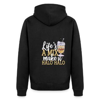 Süßes Halo Halo T-shirt - Unisex Premium Bio Zip Hoodie - Schwarz - Hinten - Nico (187cm)