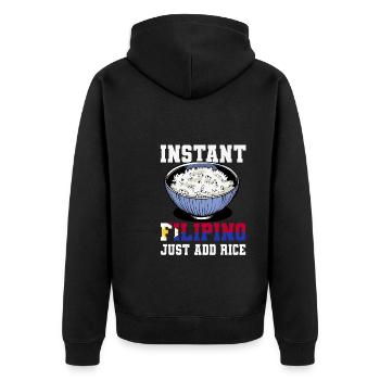 Philippinischer Reisliebhaber - Unisex Premium Bio Zip Hoodie - Schwarz - Hinten - Nico (187cm)