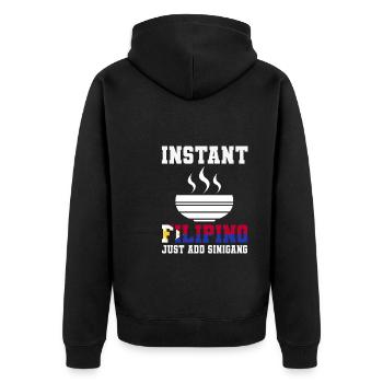 Lustiges Philippinisches Sinigang T-Shirt - Unisex Premium Bio Zip Hoodie - Schwarz - Hinten - Nico (187cm)