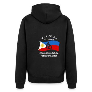 Ma femme est philippine - Veste à capuche bio Premium Unisexe - noir - Dos - Nico (187cm)
