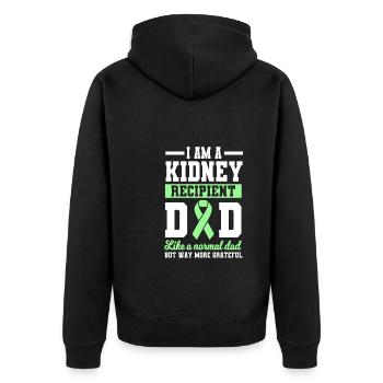 Kidney Recipient Dad - Unisex Premium Organic Zip Hoodie - black - Back - Nico (187cm)