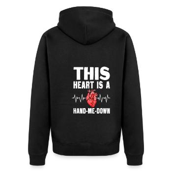 Drôle de cadeau après une transplantation cardiaque - Veste à capuche bio Premium Unisexe - noir - Dos - Nico (187cm)