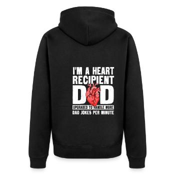 heartheart receiver dad - Unisex Premium Organic Zip Hoodie - black - Back - Nico (187cm)