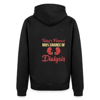 Cadeau pour les patients dialysés - Veste à capuche bio Premium Unisexe - noir - Dos - Nico (187cm)