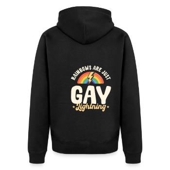 Rainbows are just gay lightning bolts - Unisex Premium Organic Zip Hoodie - black - Back - Nico (187cm)