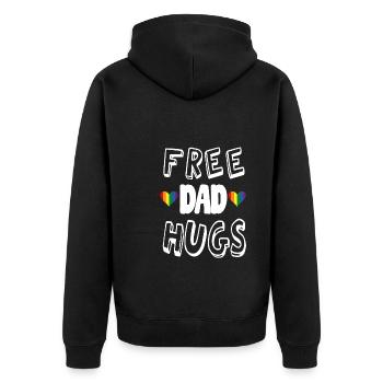 Chemise gay papa gratuite câline - Veste à capuche bio Premium Unisexe - noir - Dos - Nico (187cm)