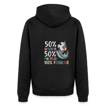 LGBTQ Einhorn Pride Month - Unisex Premium Bio Zip Hoodie - Schwarz - Hinten - Nico (187cm)