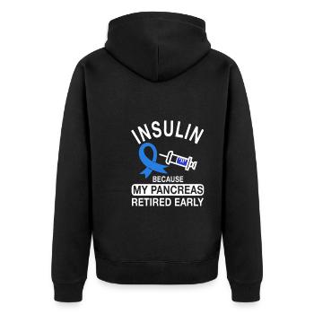 Cadeau diabétique drôle - Veste à capuche bio Premium Unisexe - noir - Dos - Nico (187cm)
