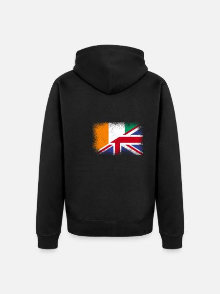 Côte d'Ivoire Great Britain - Unisex Premium Organic Zip Hoodie - black