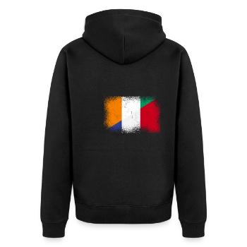 Elfenbeinküste Farnkreich - Unisex Premium Bio Zip Hoodie - Schwarz - Hinten - Nico (187cm)